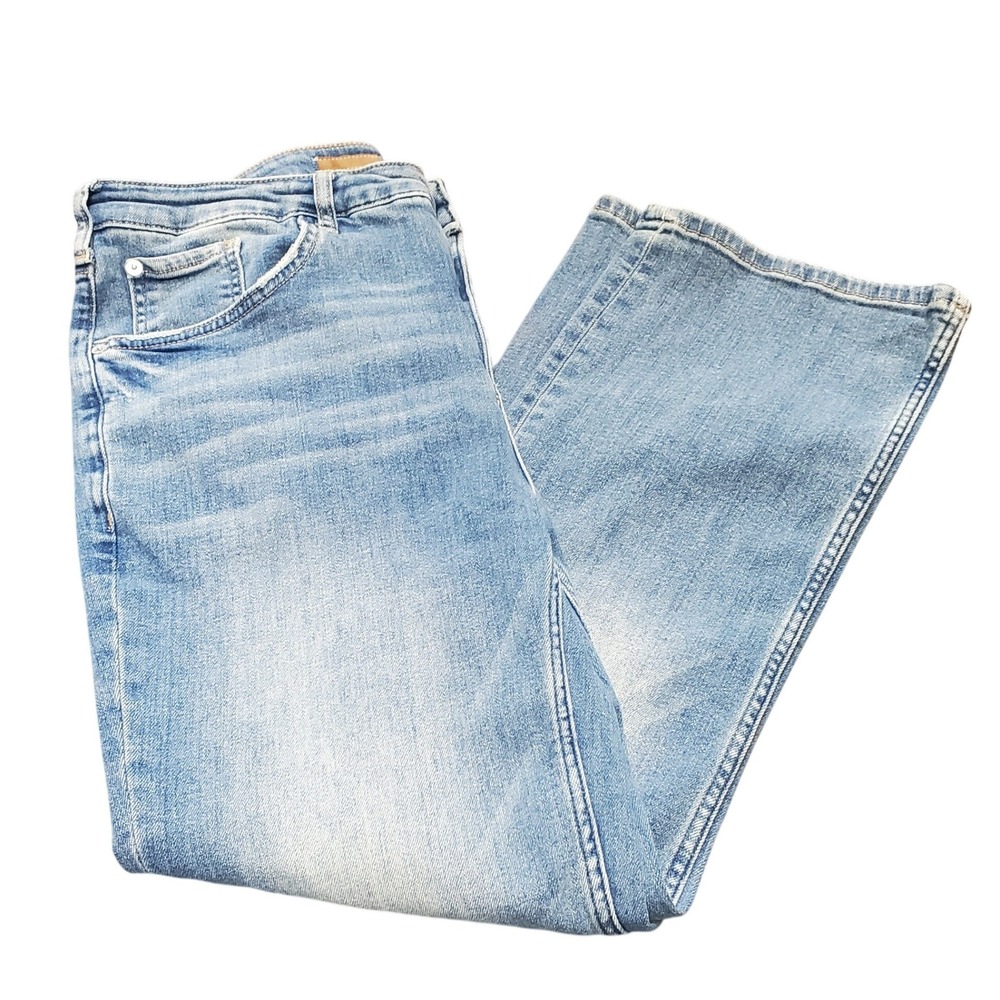 PILCRO & THE LETTERPRESS Anthropologie Bootcut Jeans Size 32 Medium Wash Faded